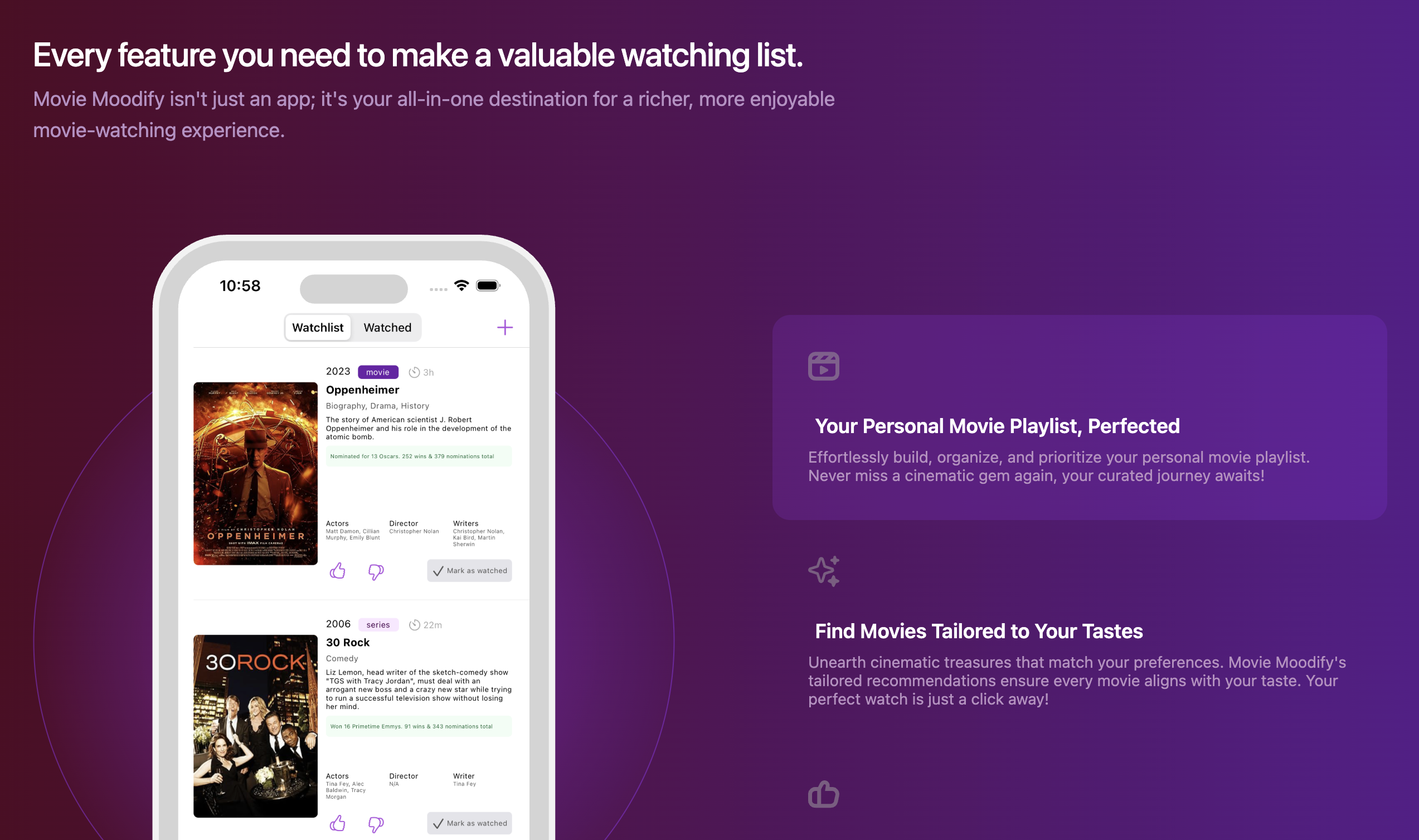Movie/Series Recommender screenshot